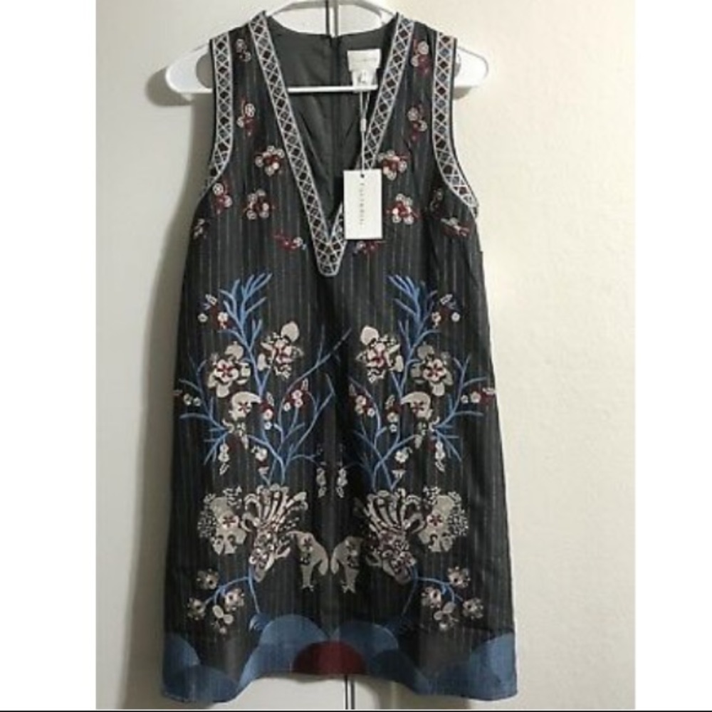 🦄NWT Anthropologie Pinstriped Shift Dress XS, S - Picture 7 of 13